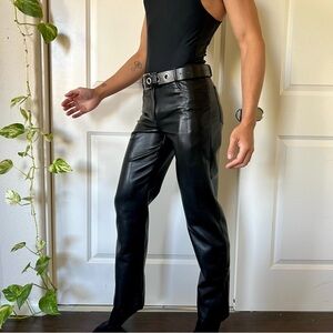 Vintage Pleather Straight Cut Pants